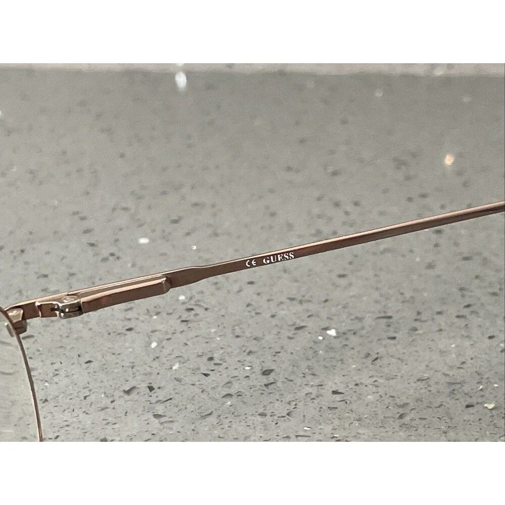 GUESS EYEGLASSES FRAMES ONLY BRN 47-20 140 gold round full rim